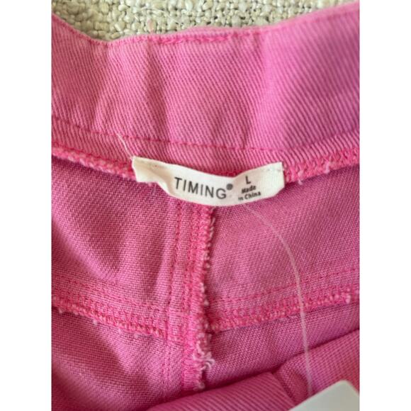 Timing Bubblegum High Rise Wide Leg Denim Cargo Pant Size L - Picture 10 of 10